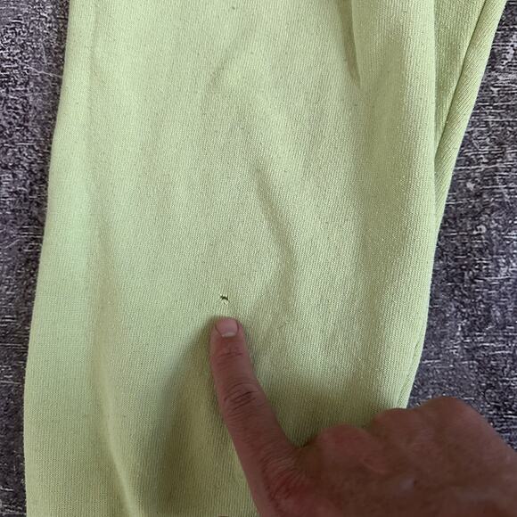 Women's Aviator Nation Check Leg Neon Yellow Casual Jogger Sweatpants Sweat Sz S - Picture 4 of 6